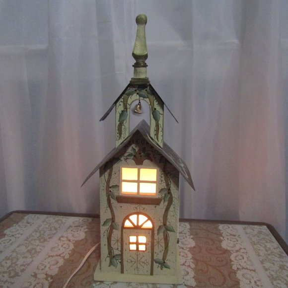 Kathy Hatch Wooden Church Lamp - Picture 3 of 16